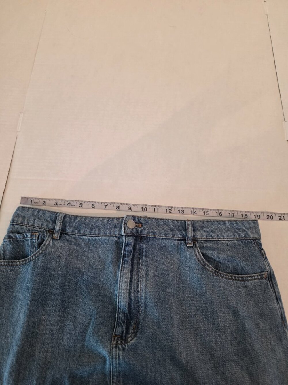 Mare Mare x Anthropologie Denim Flounce Midi Skirt Size XL - Picture 5 of 12